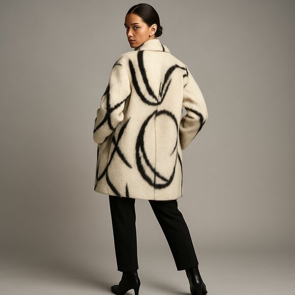 BANANA REPUBLIC XO Alpaca Wool Coat in Cocoon SZ S - Picture 2 of 5